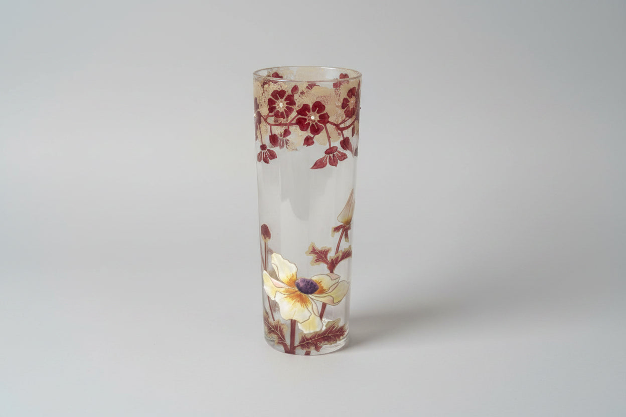 Art Nouveau Mont Joye Legras Enameled Glass Vase