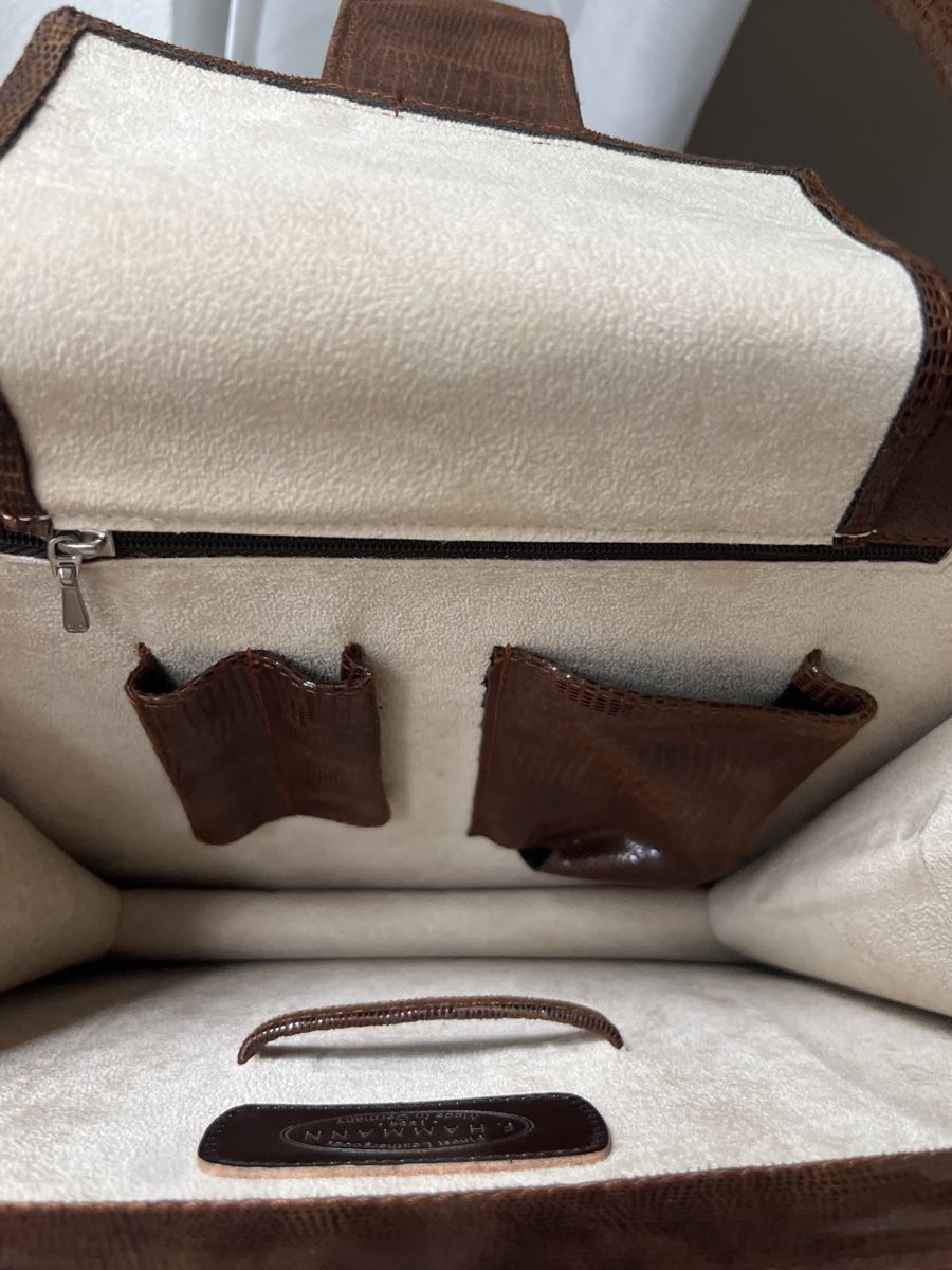 F. Hamman Reptile Print Vintage Handbag