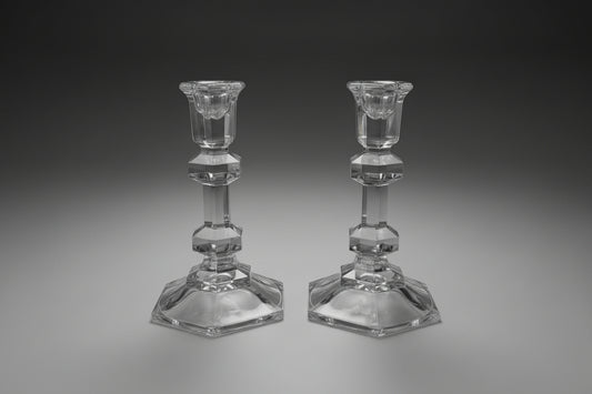 2 Glass Candleholders
