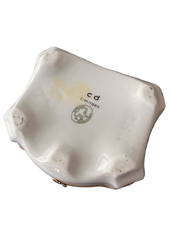 Limoges porcelain jewelry box with floral pattern