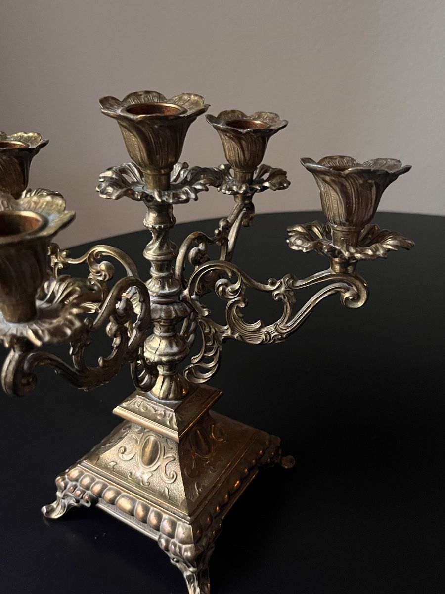 Brass 5 candle holders