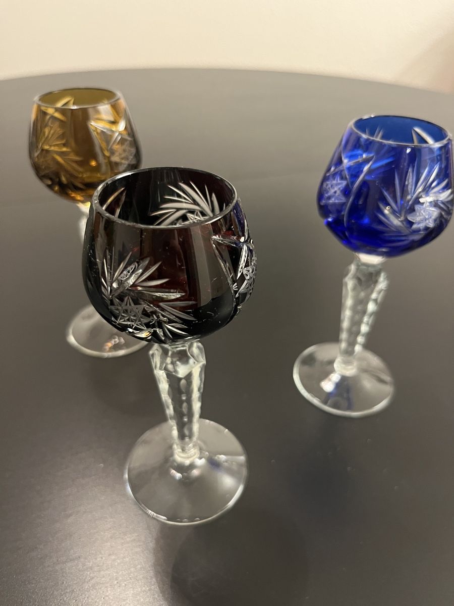 Crystal liqueur glasses
