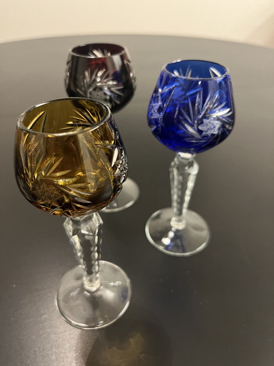 Crystal liqueur glasses