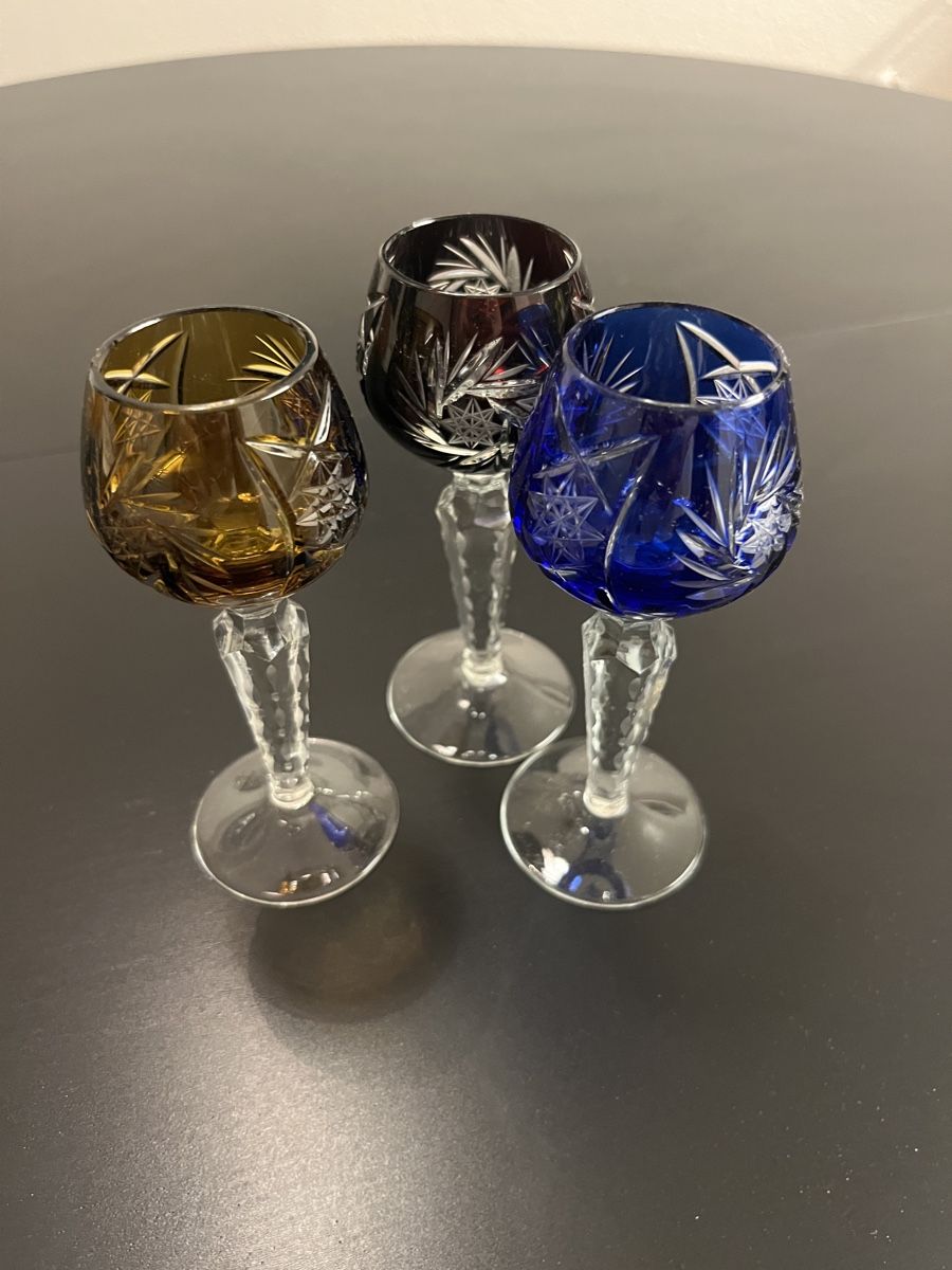 Crystal liqueur glasses