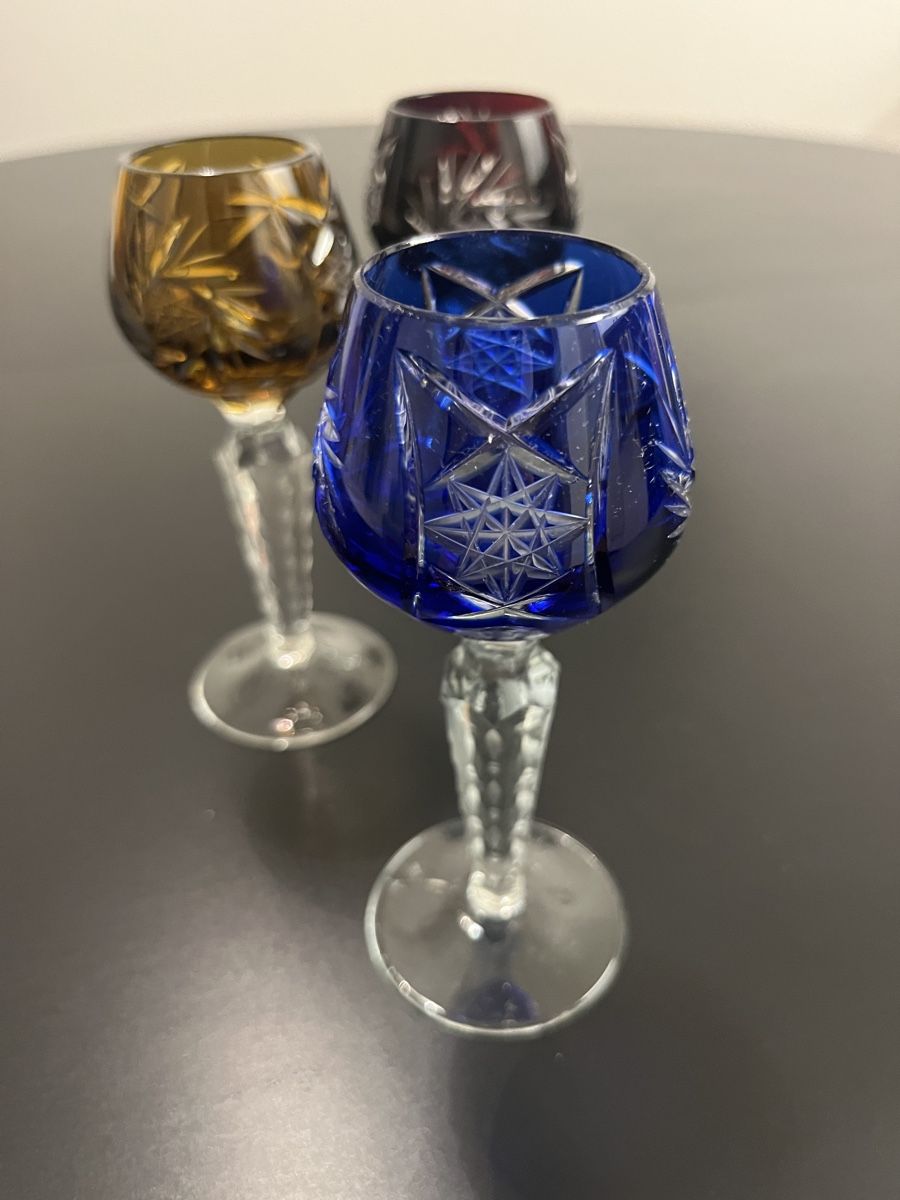 Crystal liqueur glasses