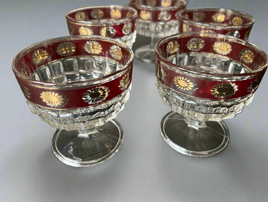 5 Dessert or Champagne Glasses