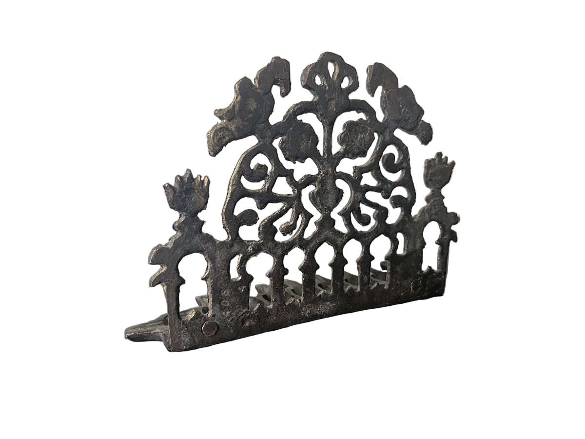 Antique Solid Bronze Hanukkah Menorah