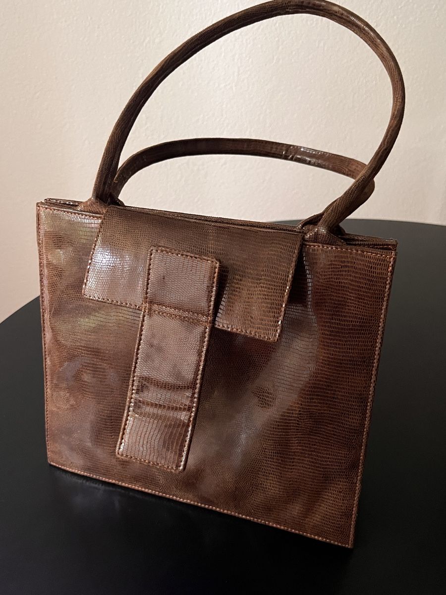 F. Hamman Reptile Print Vintage Handbag