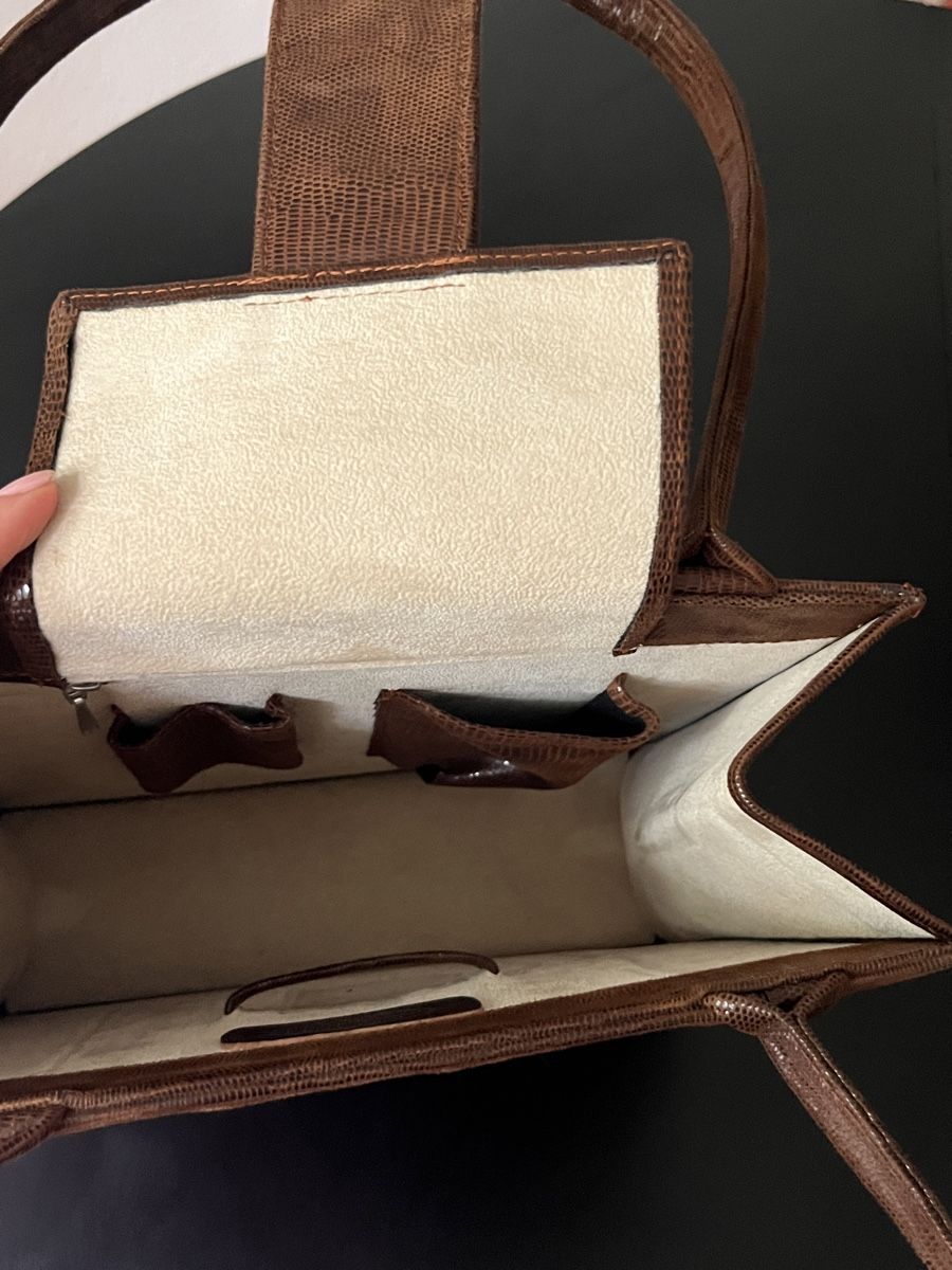F. Hamman Reptile Print Vintage Handbag