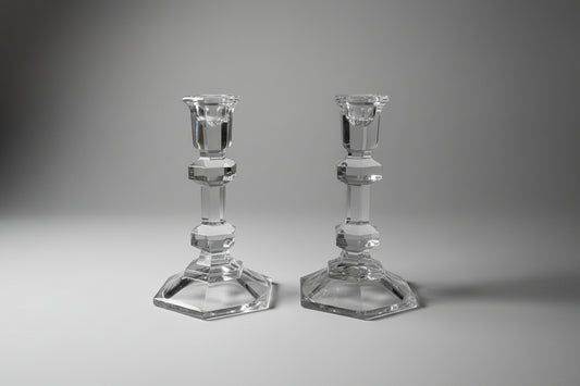 2 Glass Candleholders