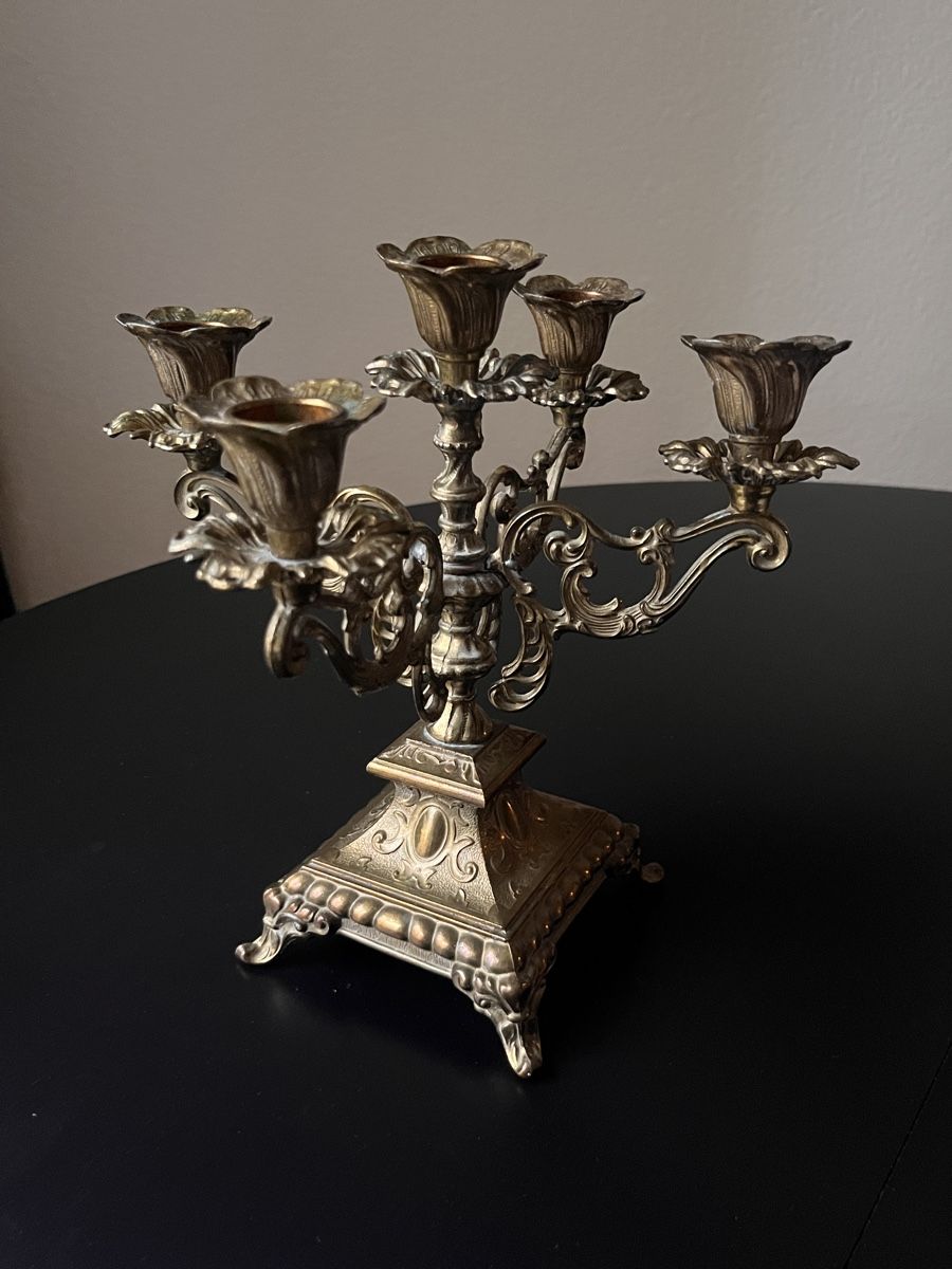 Brass 5 candle holders
