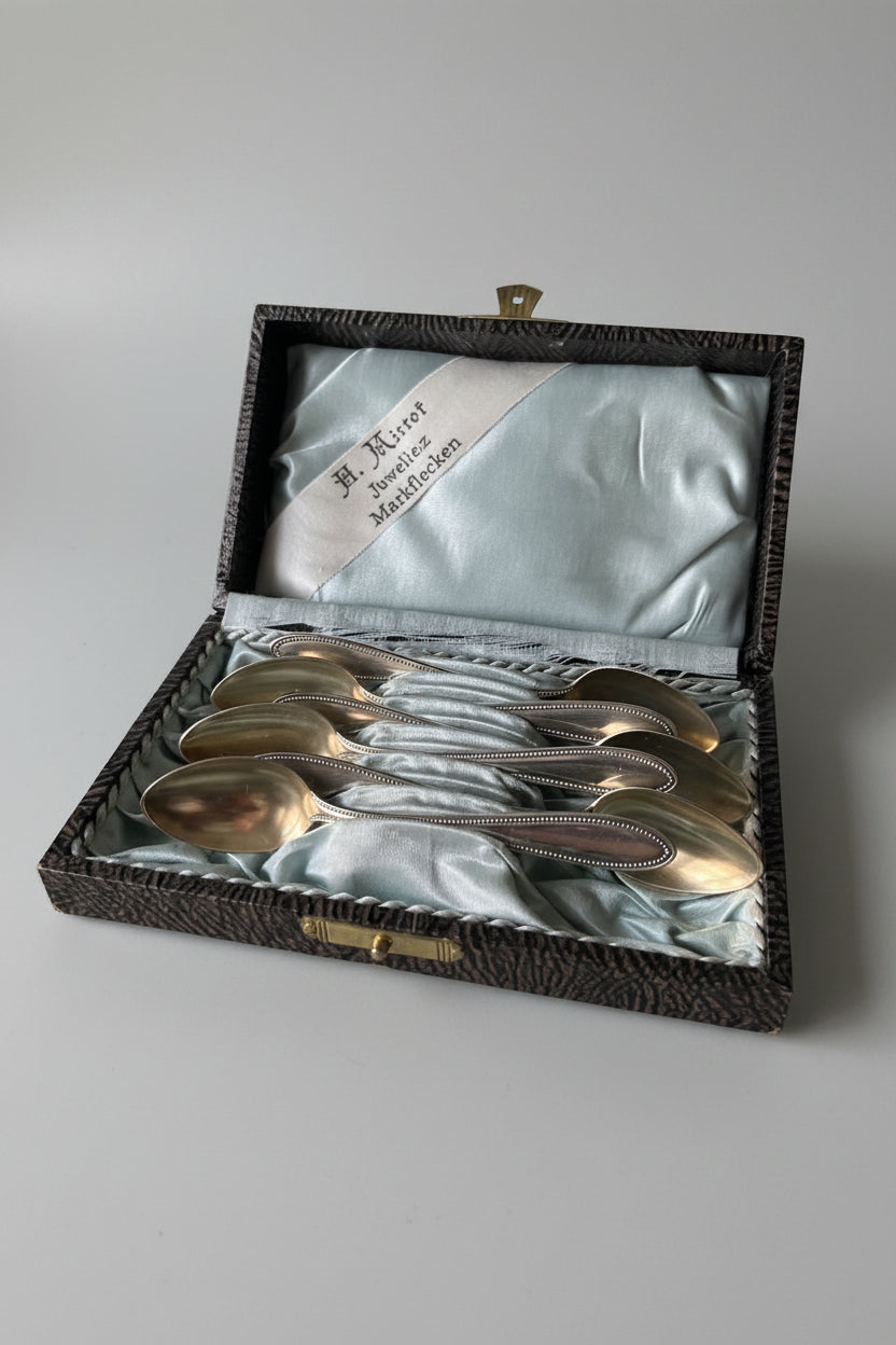 Vintage Silver Spoons Set of 6 in Original Box